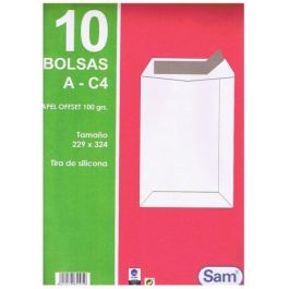 Paquetes de 10 Bolsas Blancas, con Tira de Silicona Tamaño 229X324 100 Grs. Sam 665105 Precio: 8.49999953. SKU: BIX665105-P.10   AC4