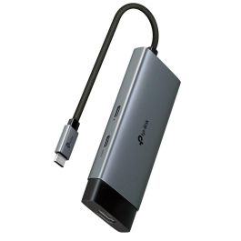 TP-Link UH6120C Hub USB-C 5 Puertos HDMI, USB 3.2 Gen 1 (3.1 Gen 1) Type-A, USB Tipo C 5000 Mbit/s 4K 60Hz Gris Precio: 47.49999958. SKU: B1FY4DPTNK