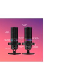 HP HyperX DuoCast Micrófono USB Negro, Iluminación RGB, Hi-Res 24-bit/96kHz, Shock Mount, Tap-to-Mute, para Gaming y Streaming en PC, PS5, PS4, Mac