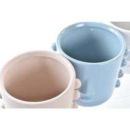 DKD Home Decor Macetero Urban Gres Cara 13 x 12.5 x 15 cm (4 Unidades)