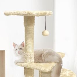 Paloma ALC10 Árbol Rascador para Gatos mediano con nicho, cuerda y postes de sisal 40x40x114 cm Beige Paloma ALC10 Árbol Rascador para Gatos mediano con nicho, cuerda y postes de sisal 40x40x114 cm Beige