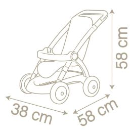 Baby Nurse Cochecito para Muñecas con Mango de 58 cm y Arco de Seguridad. Ideal para Niños +18 Meses.