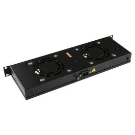 Logon RAF300BL Módulo de Ventilador para Rack 1U con Termostato Digital, 2 Ventiladores y Flujo de Aire 280m³/h