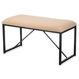 Banco Borreguito Beige Giftdecor 81x42x38 cm - Metal y Tela Banco Borreguito Beige Giftdecor 81x42x38 cm - Metal y Tela