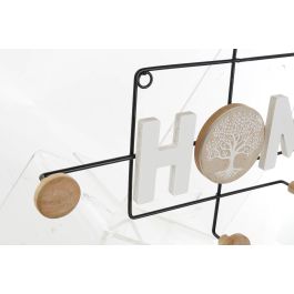 DKD Home Decor Perchero Boho Blanco Negro 6 Unidades 5 x 30 x 51 cm