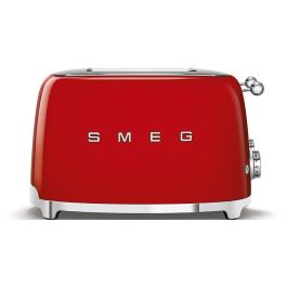 Smeg TSF03RDEU Tostador de Pan para 4 Rebanadas Estilo Retro Años 50 Color Rojo