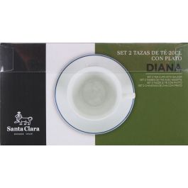 Set 2 Tazas Diana 200 cc con Plato - Porcelana Extra Blanca - Santa Clara (6 Cajas) Set 2 Tazas Diana 200 cc con Plato - Porcelana Extra Blanca - Santa Clara (6 Cajas)