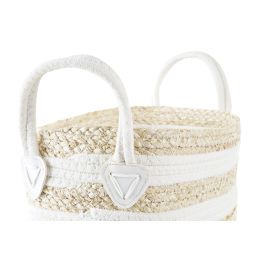 DKD Home Decor Cesta Blanco Beige 16 x 19 x 33 cm