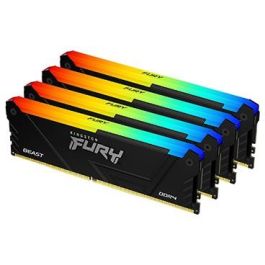 Kingston FURY Beast RGB 64GB DDR4 3200MT/s CL16 DIMM (Kit de 4x16GB) para PC - Memoria RAM con Iluminación