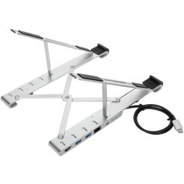 Targus Soporte Portátil con Dock Multi-puerto USB-C para Laptop, PD 100W, Plegable, Aluminio, 4K, Ajustable