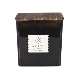 Home Deco Factory Vela Perfumada Colección Cocooning Nairobi, Dakar, Zanzibar Vidrio Tapa Madera 550g 40h
