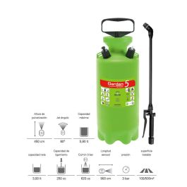 Dimartino Pulverizador Vaporizador 5L con Válvula de Seguridad, Filtro y Chorro Ajustable - Verde
