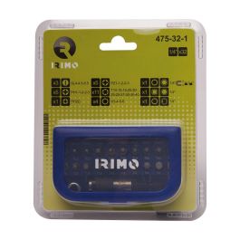 Irimo Juego puntas 1/4" con portapuntas magnético, 32 piezas 475-32-1 - Incluye 29 puntas, adaptadores y portapuntas magnético