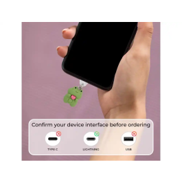 Wondee Funny Lightning Frog Charm Protector de puerto para móvil, tipo C o Lightning, 20x10x15 mm, colgante decorativo