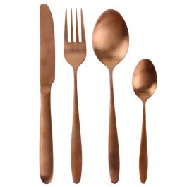 Home Deco Factory Cubertería 16 Piezas Colección Mirage Acero Inoxidable Color Cobre Precio: 16.98999962. SKU: B1GQ887SC4