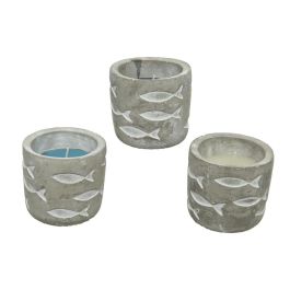 Vela citronela en recipiente de cemento 70g Ø7x7.5cm - Colores surtidos