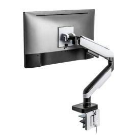 Ewent Soporte Mesa EW1509 Vesa Hasta 49 Pulgadas, RGB, Ajuste Ergonómico, 20 kg, 75x75/100x100 mm, Negro Mate y Gris Claro