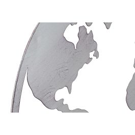DKD Home Decor Set 3 Cuadros Decorativos de Pared de Metal Diseño Mapa Mundi Negro Blanco 60x60x1 cm