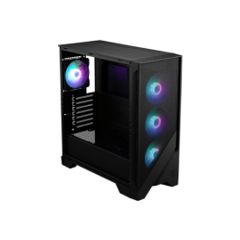 MSI MAG FORGE 320R AIRFLOW Carcasa de Ordenador Micro Torre Negra, Transparente con Iluminación LED RGB