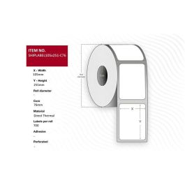 Capture Ship-label 105 x 251mm, Core 76mm. Direct Thermal, 700 labels per roll. 4 rolls per box. Ideal for Postnord, DB Schenker, UPS, DHL or DSV packages Precio: 102.50000024. SKU: B194V6A6H7