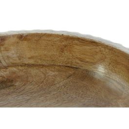 Centro de Mesa DKD Home Decor Blanco Marrón oscuro Madera de mango 25 x 25 x 9 cm