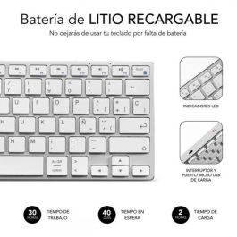 SUBBLIM Teclado Wireless Bluetooth Aluminio Advance Compact Silver