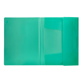 Liderpapel Carpeta 34963 con Gomas y Solapas, Polipropileno, DIN A4, Verde Translucido