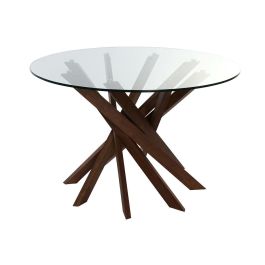 Mesa de Comedor DKD Home Decor Cristal Marrón Transparente Nogal 120 x 120 x 76 cm Precio: 374.49999972. SKU: B1HH68XMVY