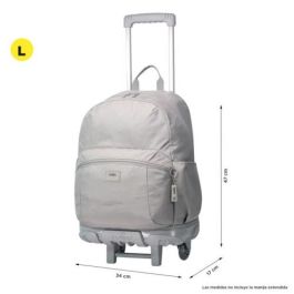 Totto Mochila Escolar con Ruedas MA03TKI003-23100-G78 Gris 27 Litros Compartimento PC 14" Refuerzo PVC