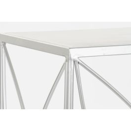 DKD Home Decor Consola Plateado Blanco Metal y Mármol 33 x 78 x 100 cm