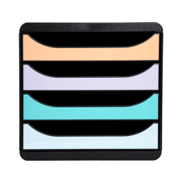 Modulo Exacompta Big-Box Classic 4 Cajones Colores Negro Glossy