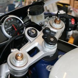 RAM Mounts Soporte Doble Bola para Horquilla de Moto, Vástago Cilindro 12-33mm, RAM-B-176U