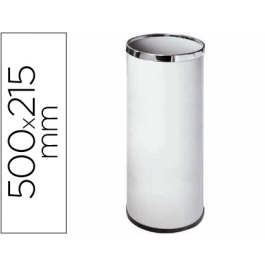 Sie Paraguero Metálico 301 Blanco Aros Cromados Metal 21,5x50 cm