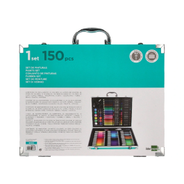 Liderpapel Estuche de Pintura en Aluminio 150 Piezas Maletín 37,8x29,7x4,6 cm