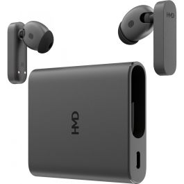 HMD Amped Buds Auriculares Inalámbricos con Cancelación de Ruido Activa, IP54/IPX4, Negro