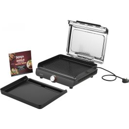 Ninja GR101EU Parrilla y Plancha de Interior Sizzle, Antiadherente, Gran Capacidad, Sin Humo, Temperatura Controlada hasta 260°C