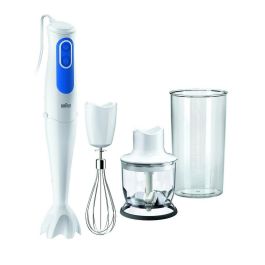 Batidora de mano BRAUN con picadora de tortillas - MQ3025WH - Blanco y Azul