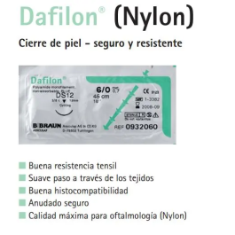 B. Braun Dafilon Blue Sutura No Absorbible Monofilar Poliamida 75 cm 36 Unidades Precio: 94.7899997. SKU: B173H6BNXL