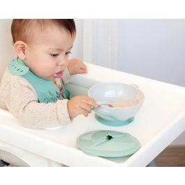 KioKids Set Cuenco y Cuchara Sage 300ml Antivuelco con Ventosa y Tapa Hermética para Bebés +6 meses KioKids Set Cuenco y Cuchara Sage 300ml Antivuelco con Ventosa y Tapa Hermética para Bebés +6 meses