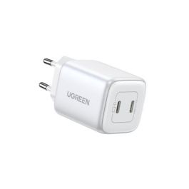 UGREEN Nexode 45W Cargador USB-C Dual PD 3.0 QC 4 (25W+20W) Blanco para Carga Rápida Universal