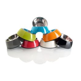 Hunter Comedero para Perros y Gatos de Melamina y Acero Inoxidable Extraíble 700 mL Negro con Base Antideslizante y Resistente