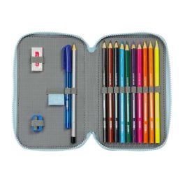 Plumier Doble Glow Lab Cisnes Azul 12.5 x 19.5 x 4 cm (28 piezas)