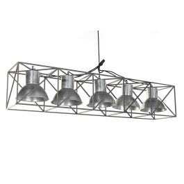 DKD Home Decor Lámpara Techo Metal Gris Negro 24 x 24 x 115 cm