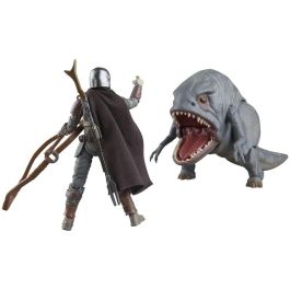HASBRO The Mandalorian Star Wars: Set 2 figuras Blurrg y Mandalorian 9,5cm con rifle, bláster, montura y riendas