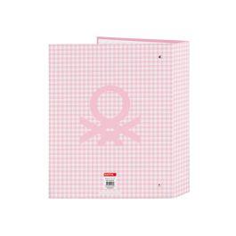 Carpeta de anillas Benetton Vichy Rosa A4 27 x 33 x 6 cm