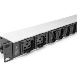 DIGITUS PDU 1HE 8xC13 2xC19 Regleta de enchufes con perfil de aluminio, 10 salidas AC, 230V/16A, Monofásico, 2m