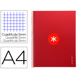 Antartik Cuaderno espiral micro A4 tapa forrada 80 hojas 90 gr cuadro 5mm banda 4 taladros frambuesa Precio: 4.49999968. SKU: B185WCCD9J