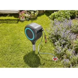 Gardena RollUp S 15 m Dispensador Automático de Picos, 15 m de Manguera (11 mm) con Rebobinado Automático y Anti-Torsión