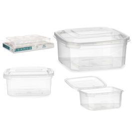 Fiambrera Leknes 500 ml, plástico transparente, 12.3x6x13 cm, apta microondas (24 Unidades)