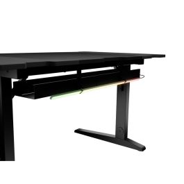 GENESIS NDS-2249 Holm Modular 140 Escritorio Gaming Altura Ajustable, Negro, con Soporte Bebida/Auriculares y LED RGB GENESIS NDS-2249 Holm Modular 140 Escritorio Gaming Altura Ajustable, Negro, con Soporte Bebida/Auriculares y LED RGB